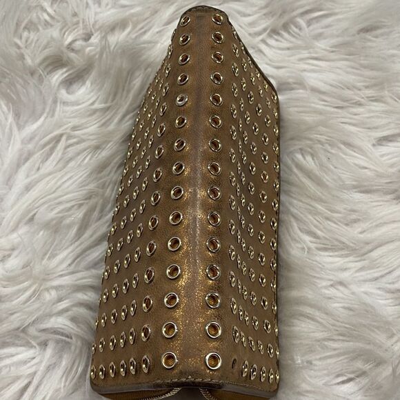 Michael Kors Metallic Leather Grommet Zip Around Wallet - Picture 15 of 15